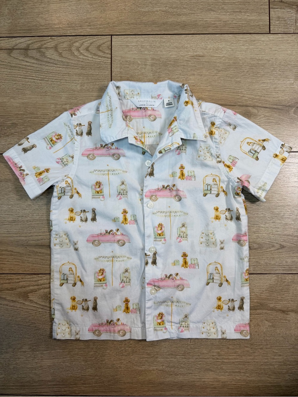 Janie and Jack x Gray Malin Dog Days Short Sleeve Button-Down
